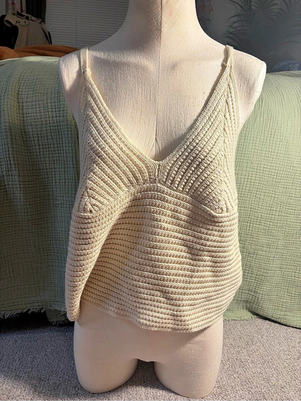 DKNY Cream Knit Top 1X NWT